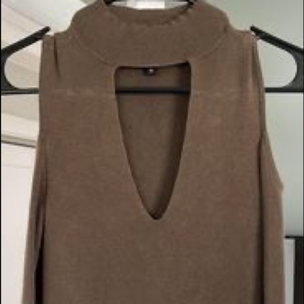 Express olive green mock neck top